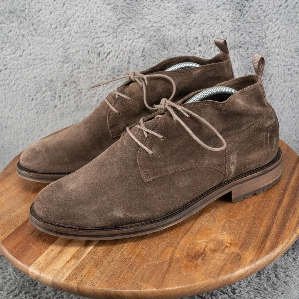 Bruno Magli Men's Chukka Desert Suede Ankle Boots Leather EU 43.5 US 10.5 Brown